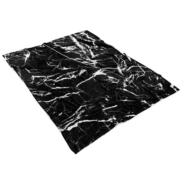 Black Marble Fleece Blanket VIBE WILD Vibe Wild