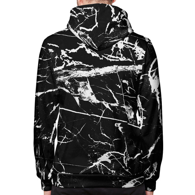 Black and white marble hoodie deals