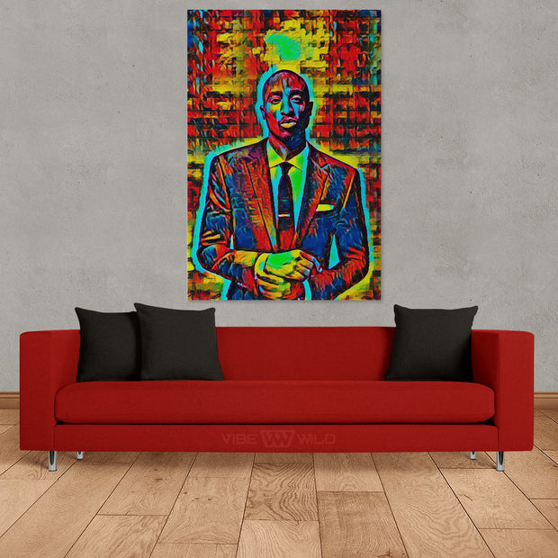 2Pac Canvas Wall Art Abstract Colors