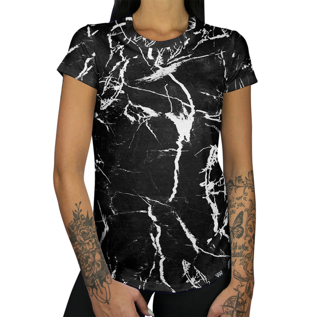 Black Marble Women's Tee Front