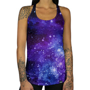 Blurple Galaxy Vibes Racerback Tank front body