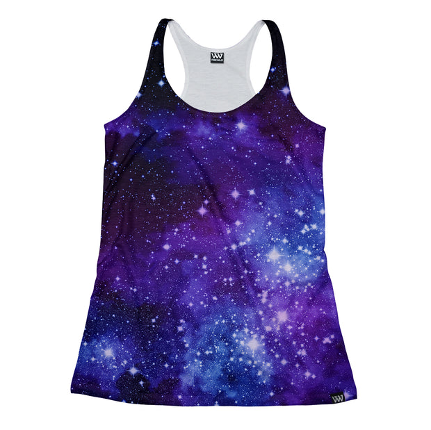 Blurple Galaxy Vibes Racerback Tank front