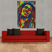 Bob Marley Abstract Colorful Canvas Painting