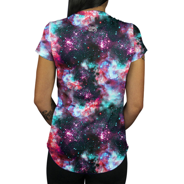 Cloud Field Women's Tee Outer Space Galaxy Shirt Back