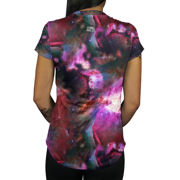 Cosmic Vibes Women's Tee Nebula Shirt Back