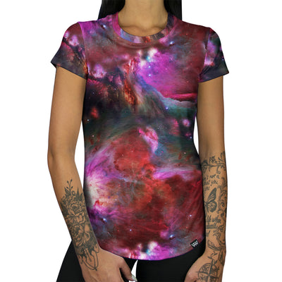 Cosmic Vibes Women's Tee Nebula Shirt Front