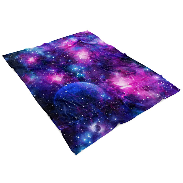 Cotton Candy Galaxy Fleece Blanket 60x80 Angled