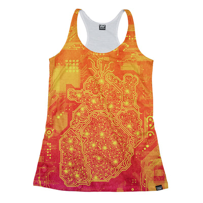 Cyber Heart Computer Love Racerback Tank