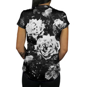 Dark White Rose Women's Tee Black Roses Shirt Back