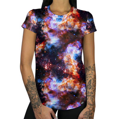 Dusk Field Women's Tee Galaxy Universe Shirt Front