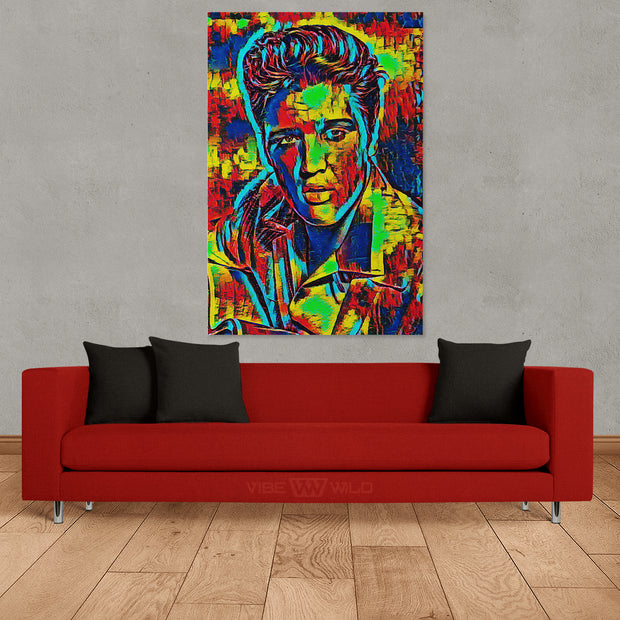 Elvis Presley Abstract Colors Painting Canvas Artwork