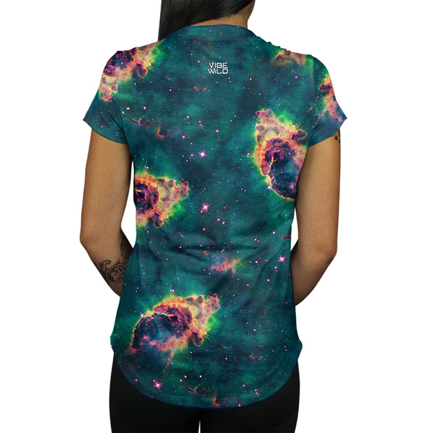 Vibe Wild Emerald Skys Women's Tee Back