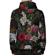 Flower Skull Pullover Hoodie Back