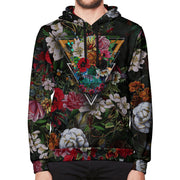 Vibe Wild Flower Skull Pullover Hoodie Front