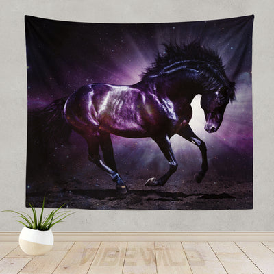 Galaxy Purple Horse Tapestry