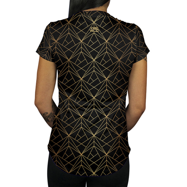 Gold Lux Women's Tee Gold and Black Shirt Back