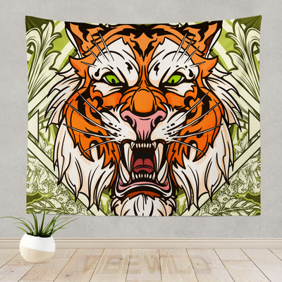 Vibe Wild Heroic Tiger Tapestry Wall Art Decor