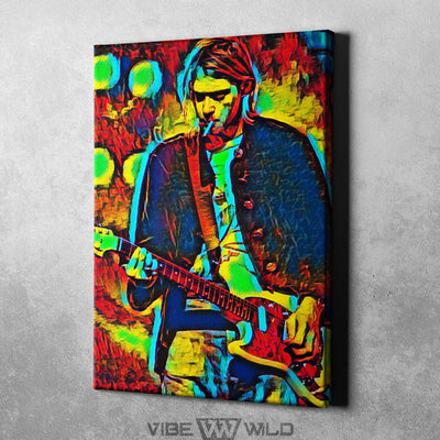 Kurt Cobain Canvas Abstract Colors Nirvana