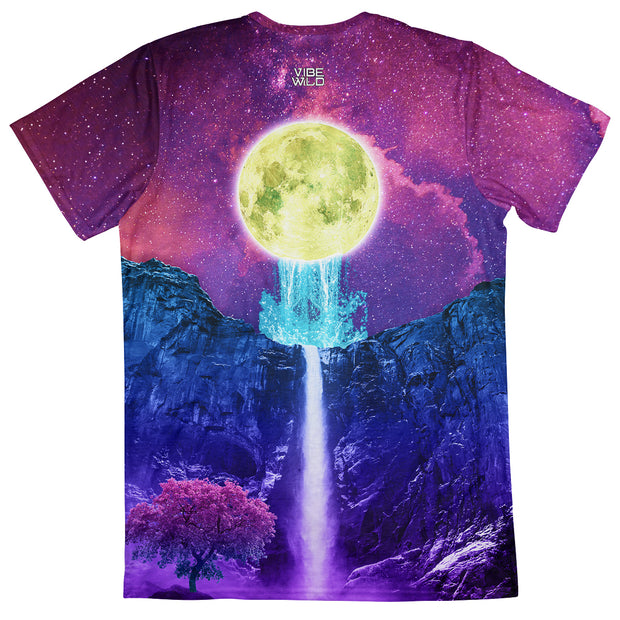 Liquid Moonlight Men's Tee Moon Waterfall Shirt Back