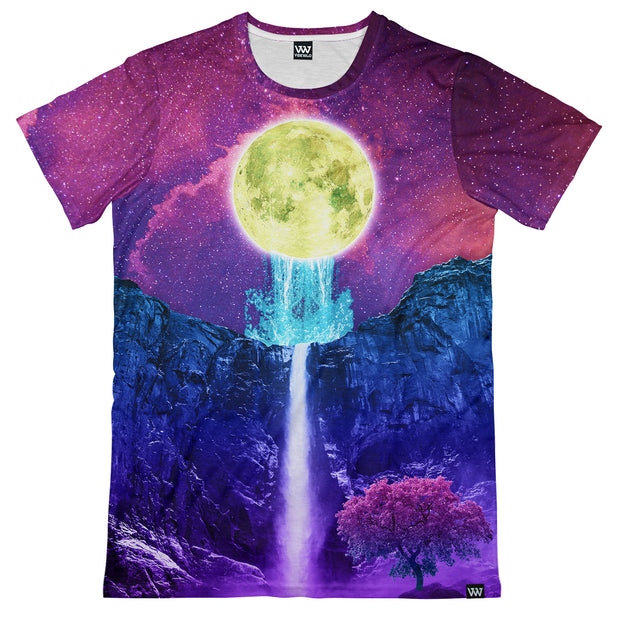 Liquid Moonlight Men's Tee Moon Waterfall Shirt Front