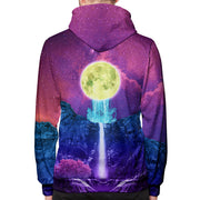 Liquid Moonlight Moon Waterfall Pullover Hoodie Back