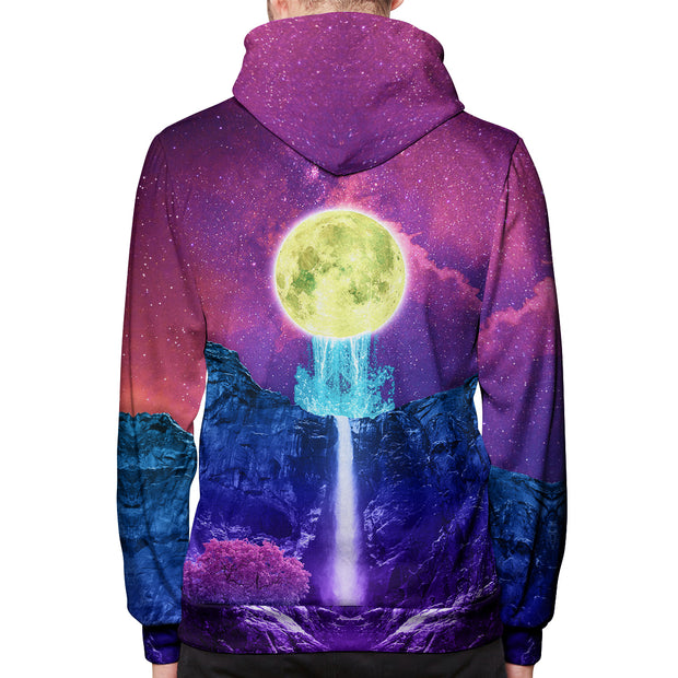 Liquid Moonlight Moon Waterfall Pullover Hoodie Back