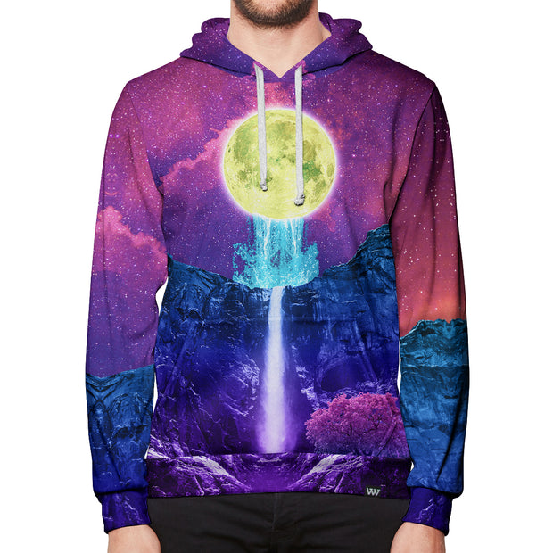 Liquid Moonlight Moon Waterfall Pullover Hoodie Front