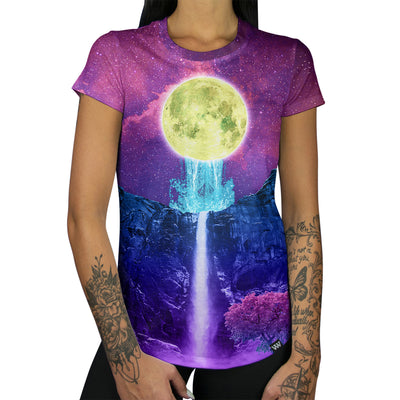 Liquid Moonlight Women's Tee Moon Waterfall Shirt Front