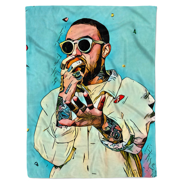 Mac Miller Blanket Plush Fleece Mac Miller Throw Blanket Vibe Wild