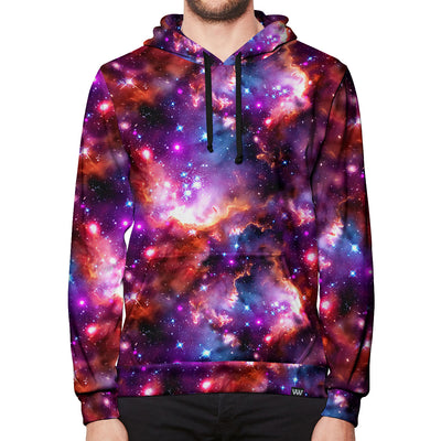 Marble Galaxy Stars Pullover Hoodie Front