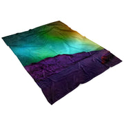 Minty Northern Lights Fleece Blanket 60x80 Angled