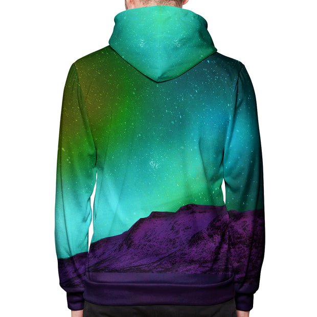 Minty Northern Lights Pullover Hoodie Back