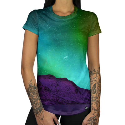 Minty Northern Lights Women's Tee Front