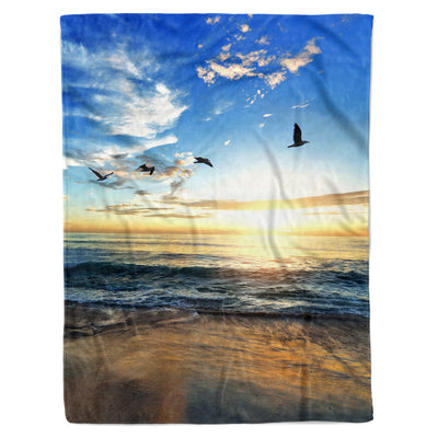 Ocean Beach Fleece Blanket