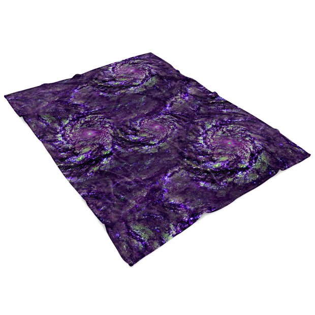 Purple Hurricane Fleece Blanket 60x80 Angled