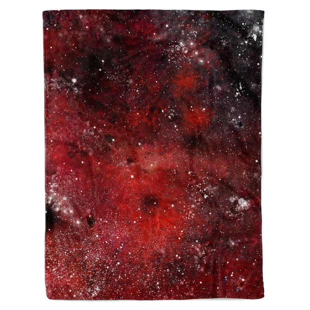 Red Galaxy Craters Fleece Blanket 60x80