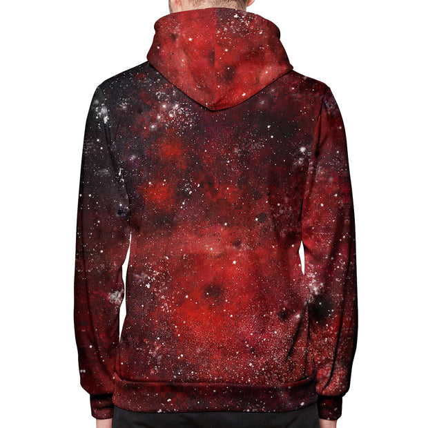 Red Galaxy Craters Pullover Hoodie Back
