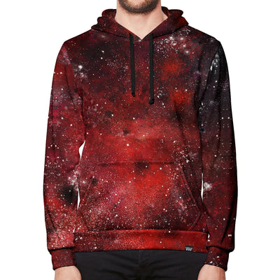 Red Galaxy Craters Pullover Hoodie Front