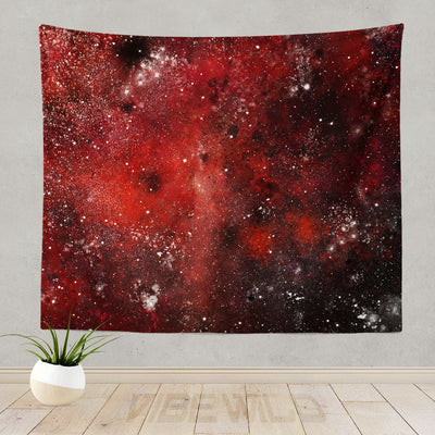Red Galaxy Craters Tapestry Wall Art Decor