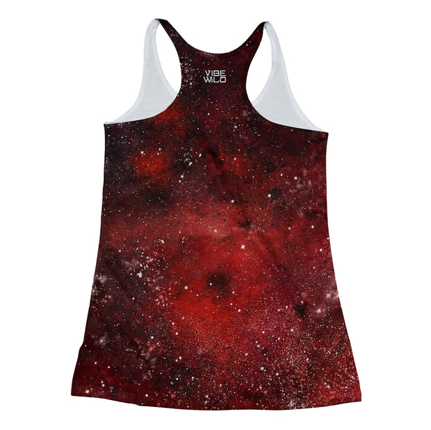 Red Galaxy Craters Racerback Tank back