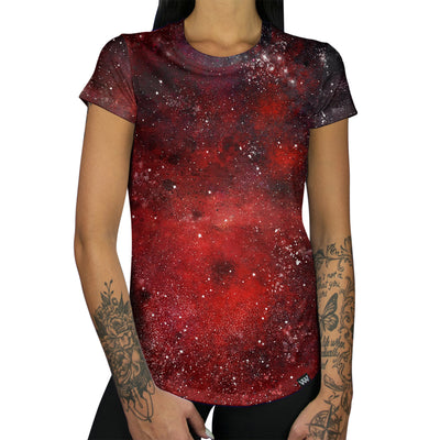 Red Galaxy Craters Women's Tee Front