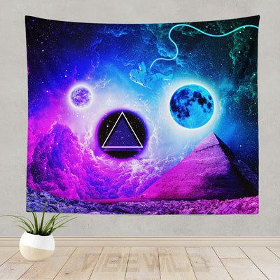 Space Pyramid Tapestry Wall Art Decor