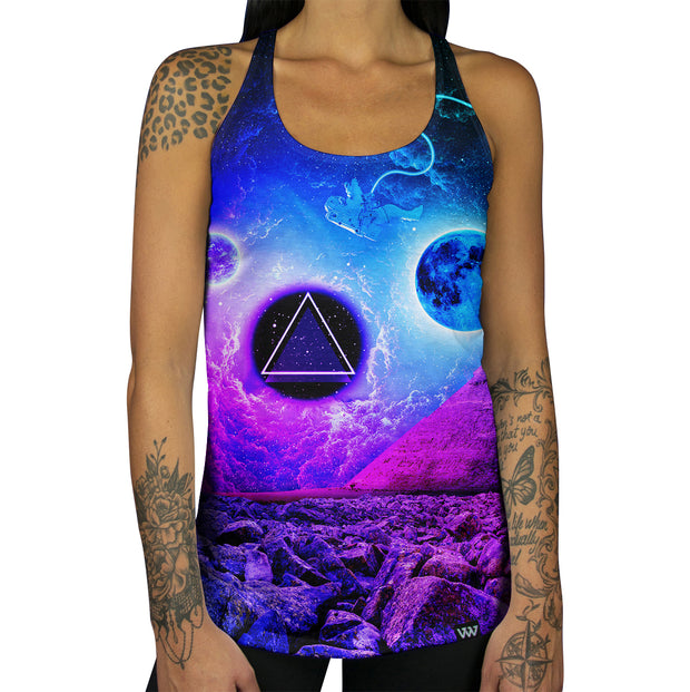 Space Pyramid Racerback Tank front