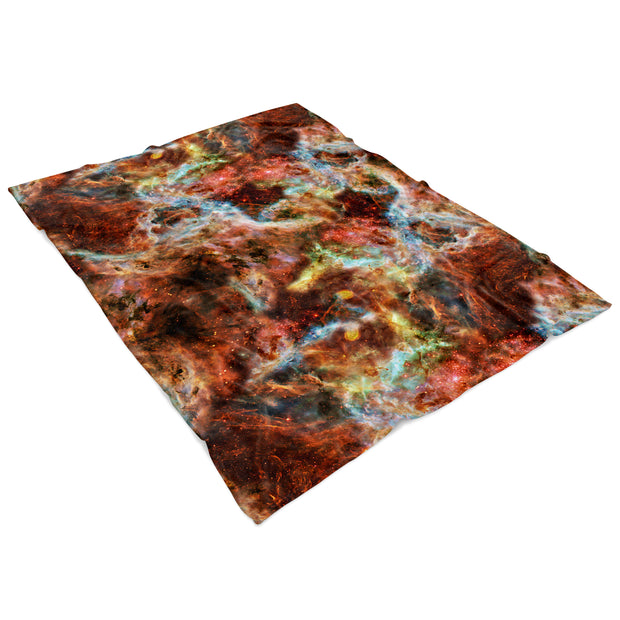 Tangerine Webs Fleece Blanket 60x80 Angled