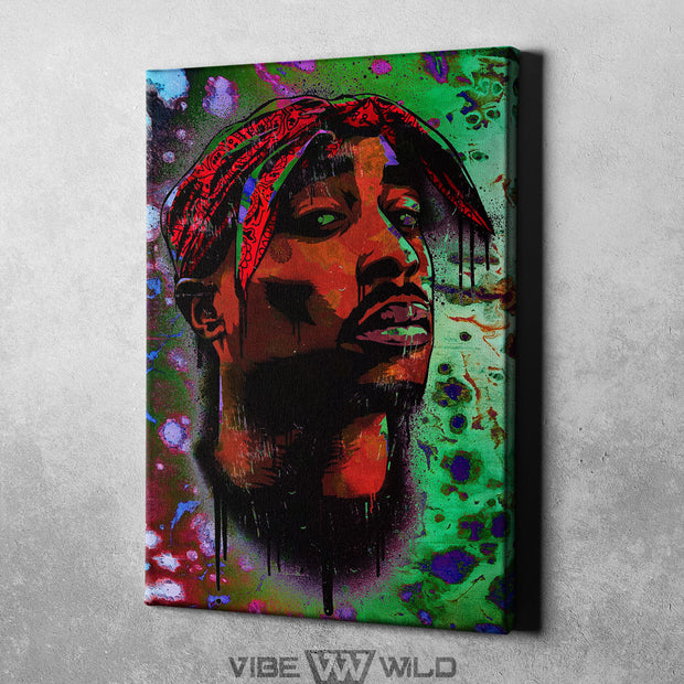 Tupac Canvas Painting Abstract Graffiti Art