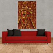 Tupac Crown Canvas Painting Red Gold
