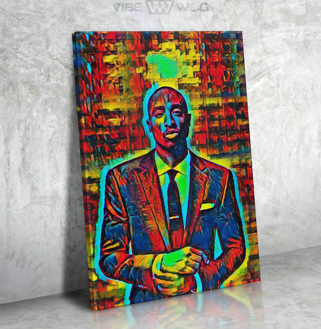 Tupac 2Pac Canvas Wall Art Abstract Colors Vibe Wild