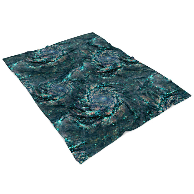Turquoise Granite Fleece Blanket 60x80 Angled