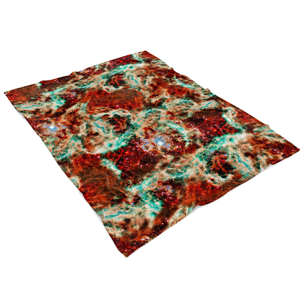 Turquoise Rivers Fleece Blanket 60x80 Angled