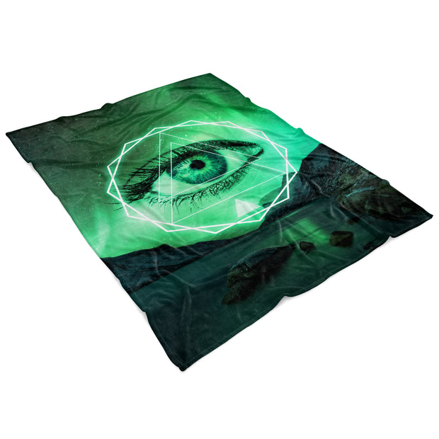 Viridian Third Eye Fleece Blanket 60x80 Angled